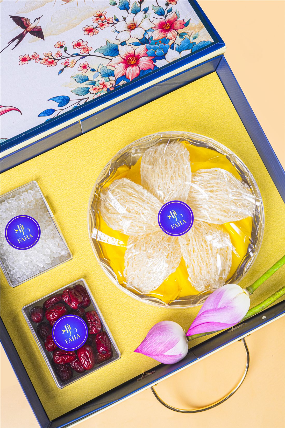 Set quà yến tinh chế thượng hạng sợi 2 mặt FaHa